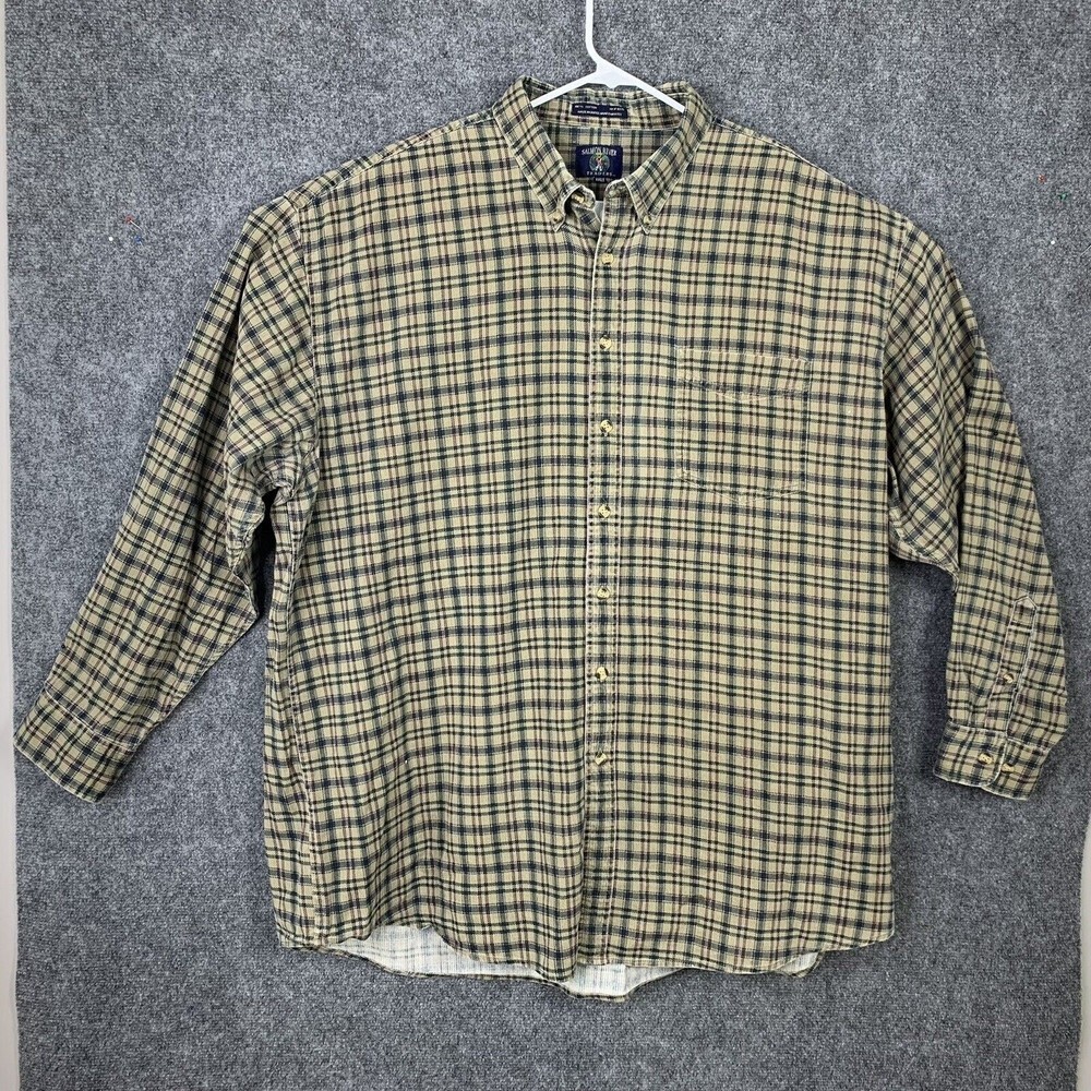 Salmon River Traders Long Sleeve Shirt Men 3XLT Heavy Weight Cotton Plaid